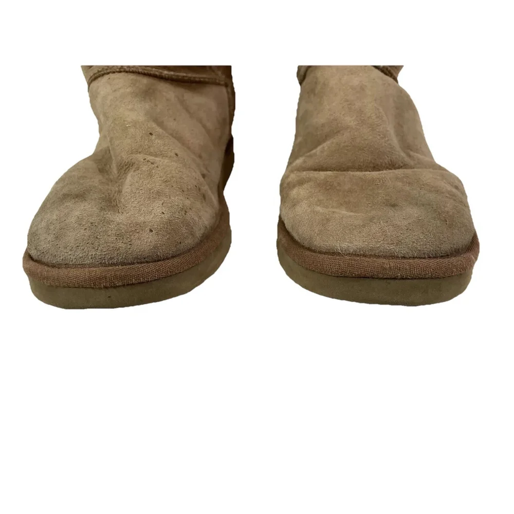 UGG Boots Women's Sz 9 Chestnut Brown Sheepskin Genuine Leather Mid Calf #3178